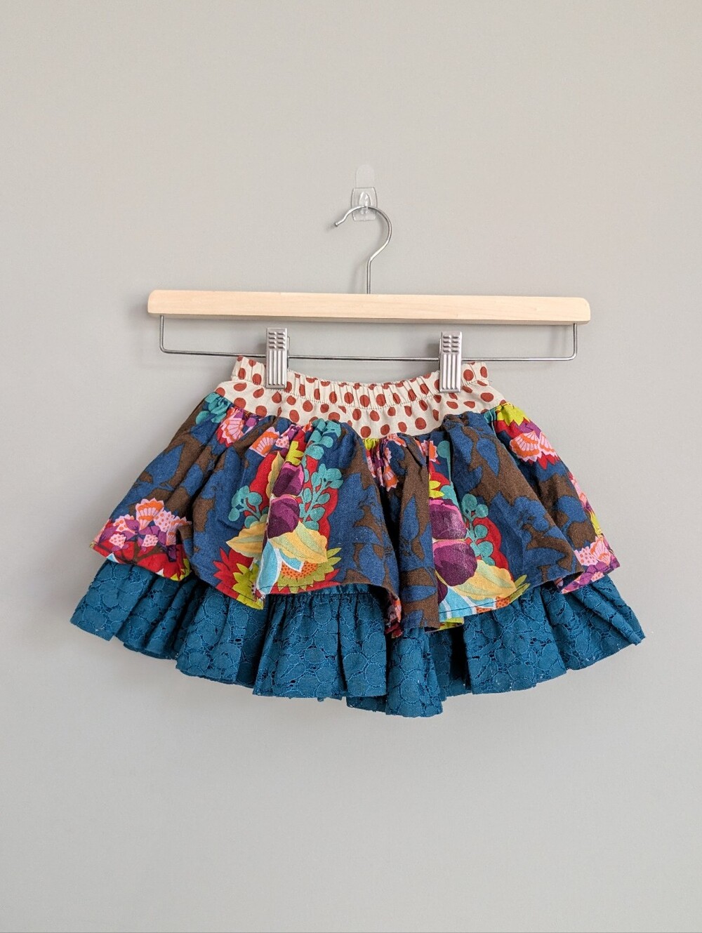 Persnickety Girls Floral Lace Tiered Ruffle Skirt Size 4